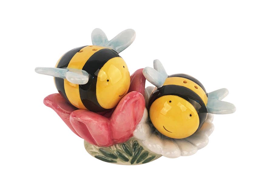 Salt & Pepper Set - Bumble Bee and Flower