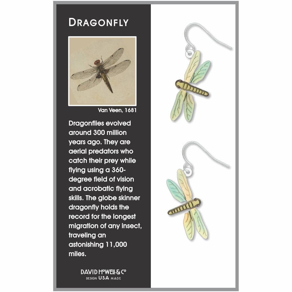 Boxed Jewelry - Dragonfly Earrings (Amber)