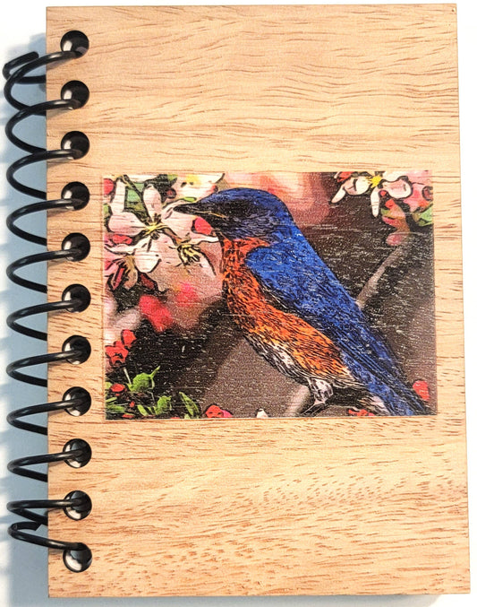 Tikal Wood Notebook - Bluebird