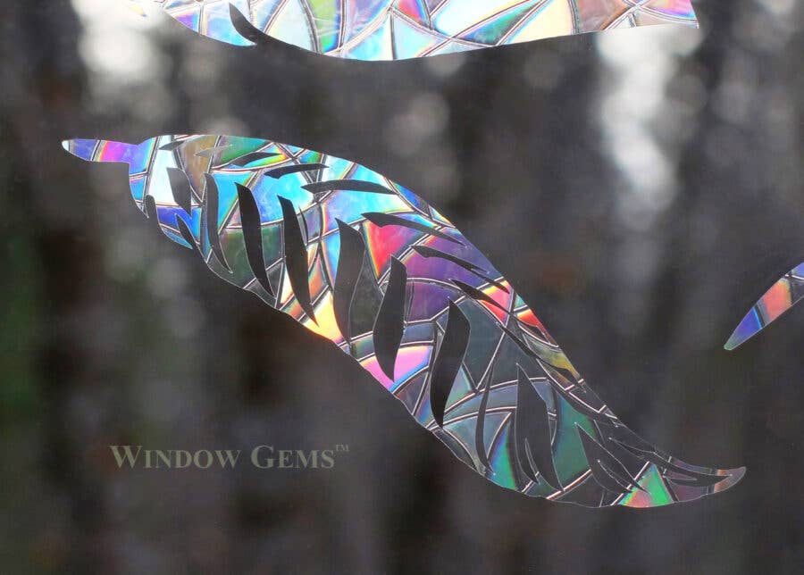 Window Gems - Feathers - Window Clings Bird Strike Prevention Decals