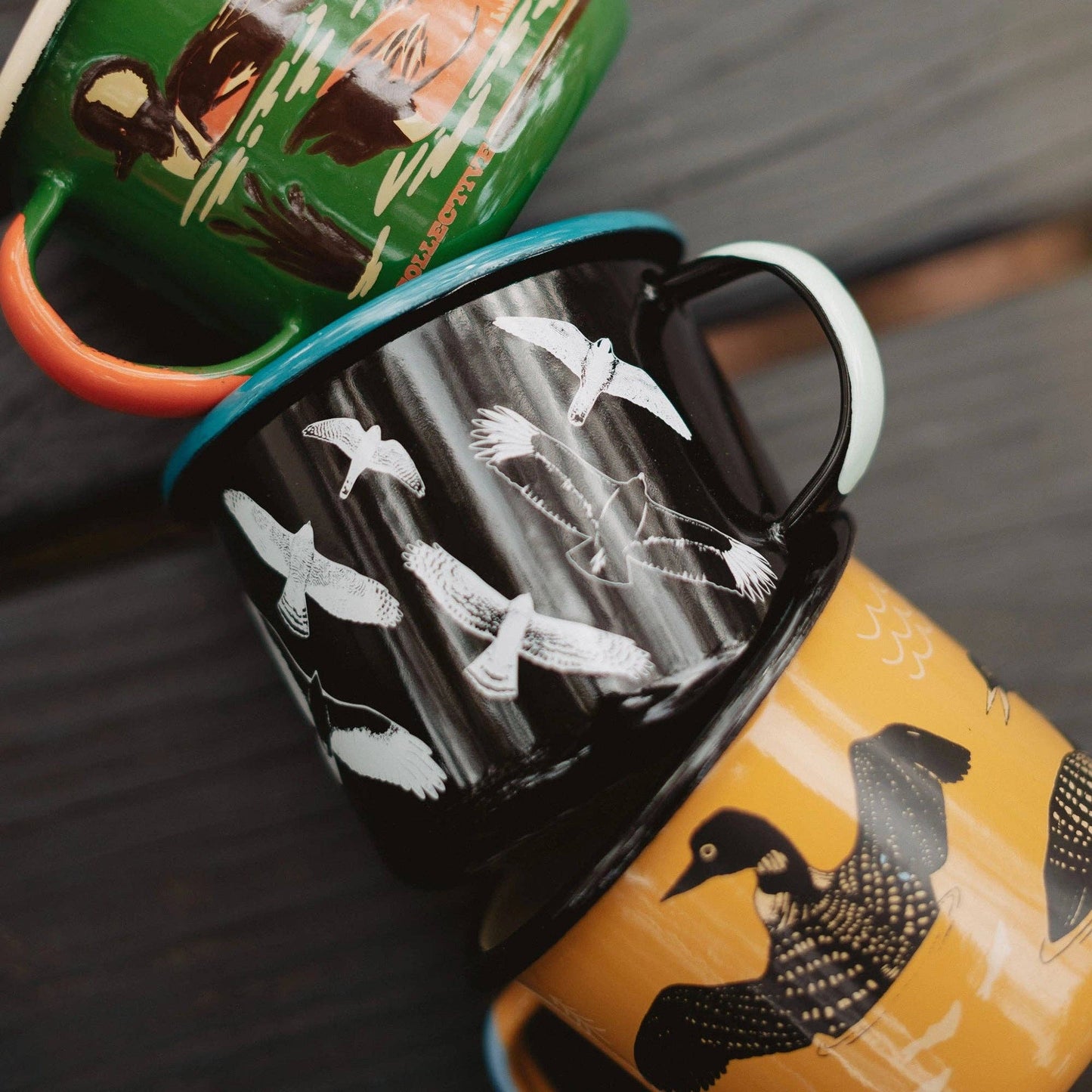 Mug - Hawks in Flight (Large 17 oz Enamelware)