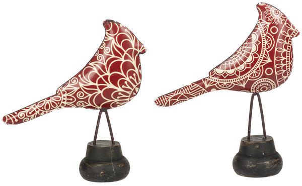 Shelf Sitter - Red Pattern Cardinal