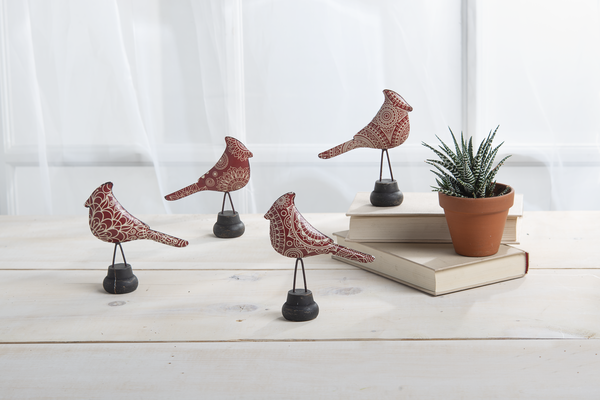 Shelf Sitter - Red Pattern Cardinal