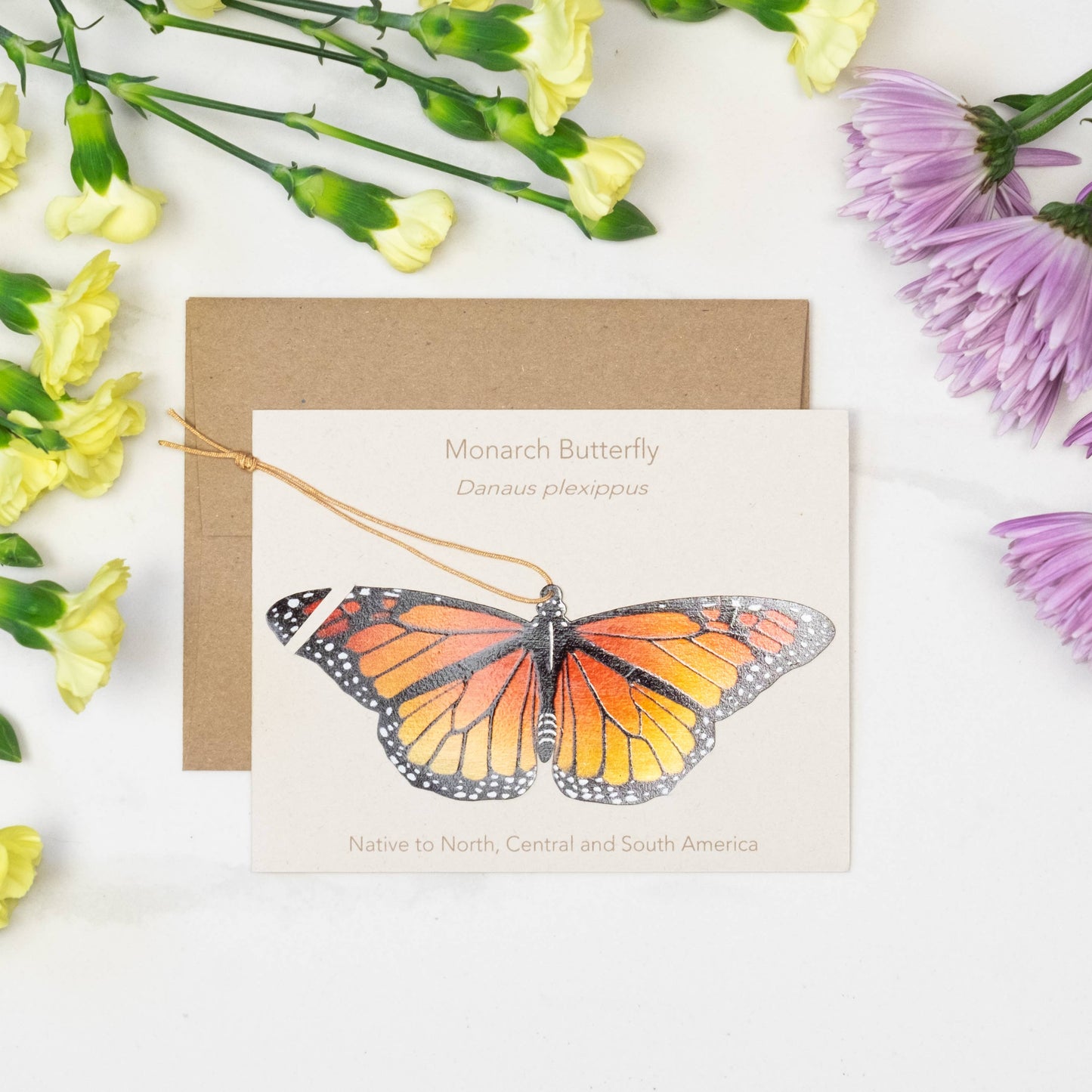 Greeting Card  - Monarch Butterfly Ornament + Notecard