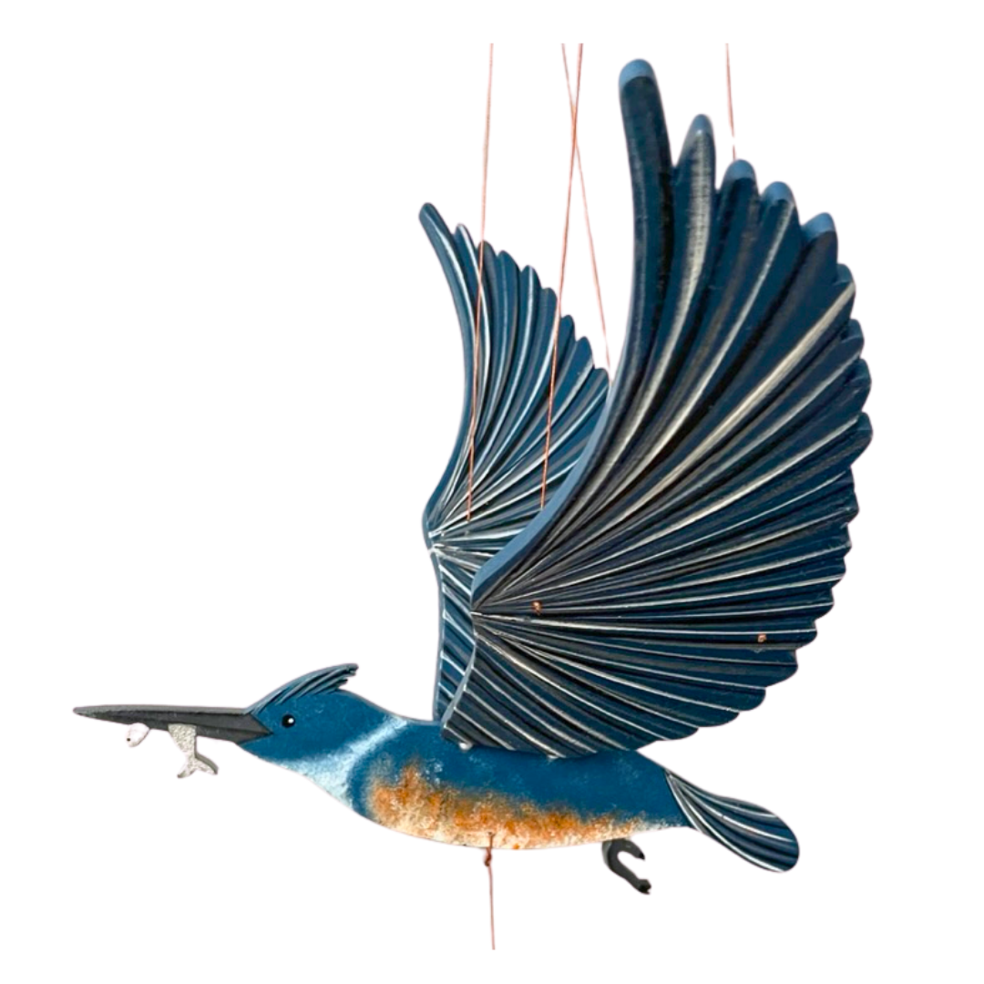 Flying Bird Mobile - Belted Kingfisher