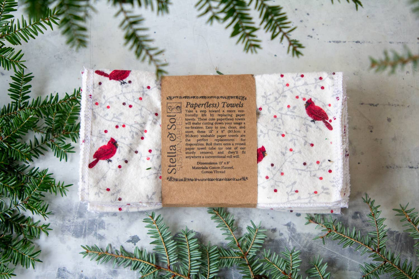Washable Paper(less) Towels - Cardinals - Pack of 10