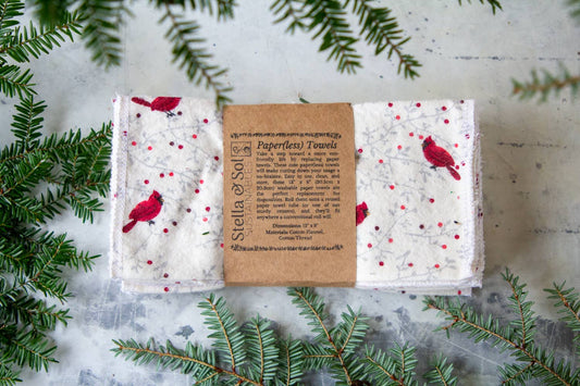 Washable Paper(less) Towels - Cardinals - Pack of 10