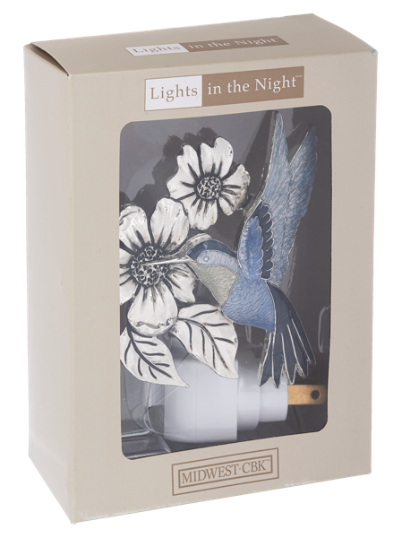 Night Light - Hummingbird & Flowers