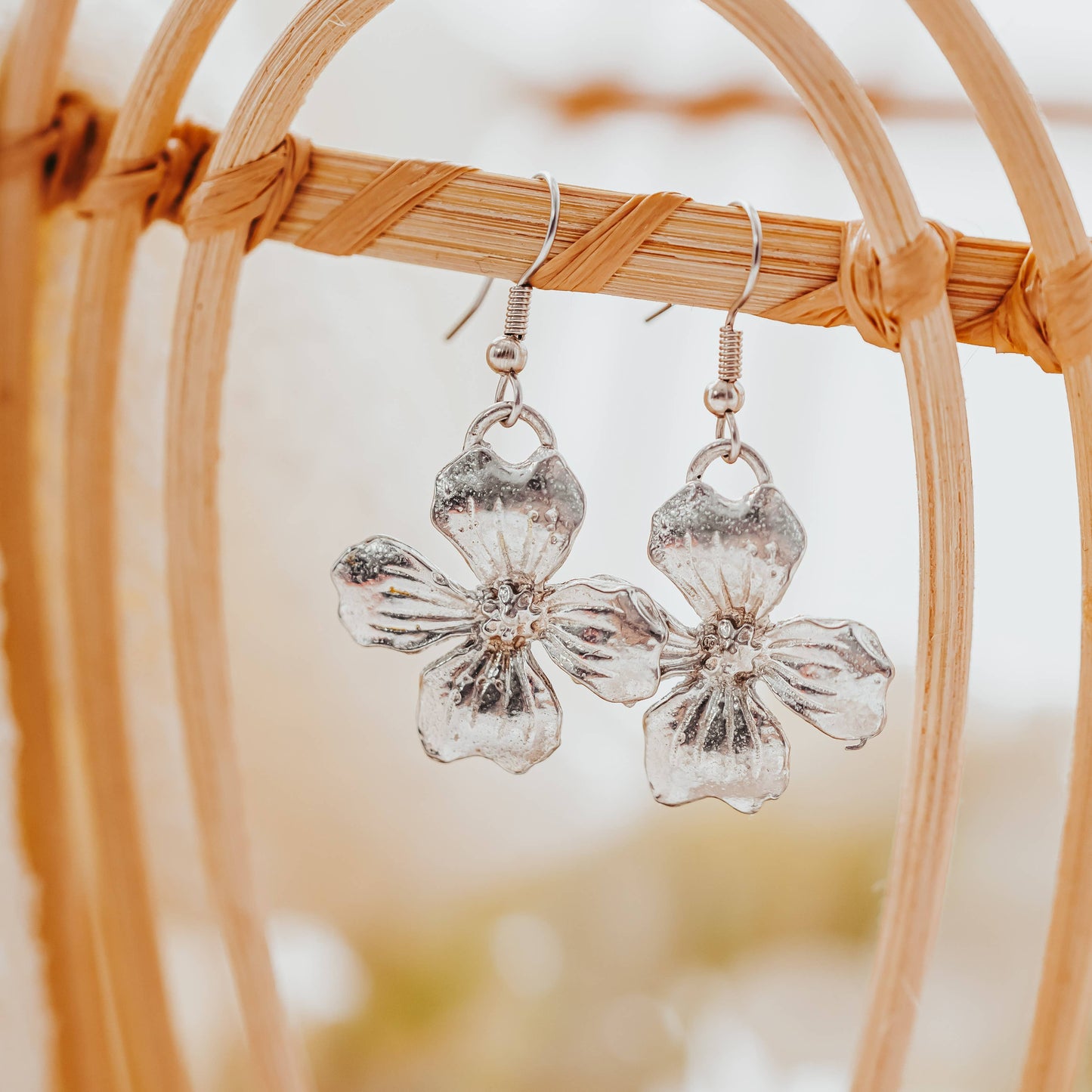 Dogwood Flower Pewter Jewelry - Dogwood Earrings