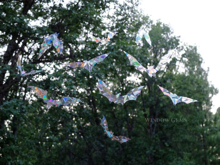Window Gems - Bat - Window Clings Bird Strike Prevention Decals