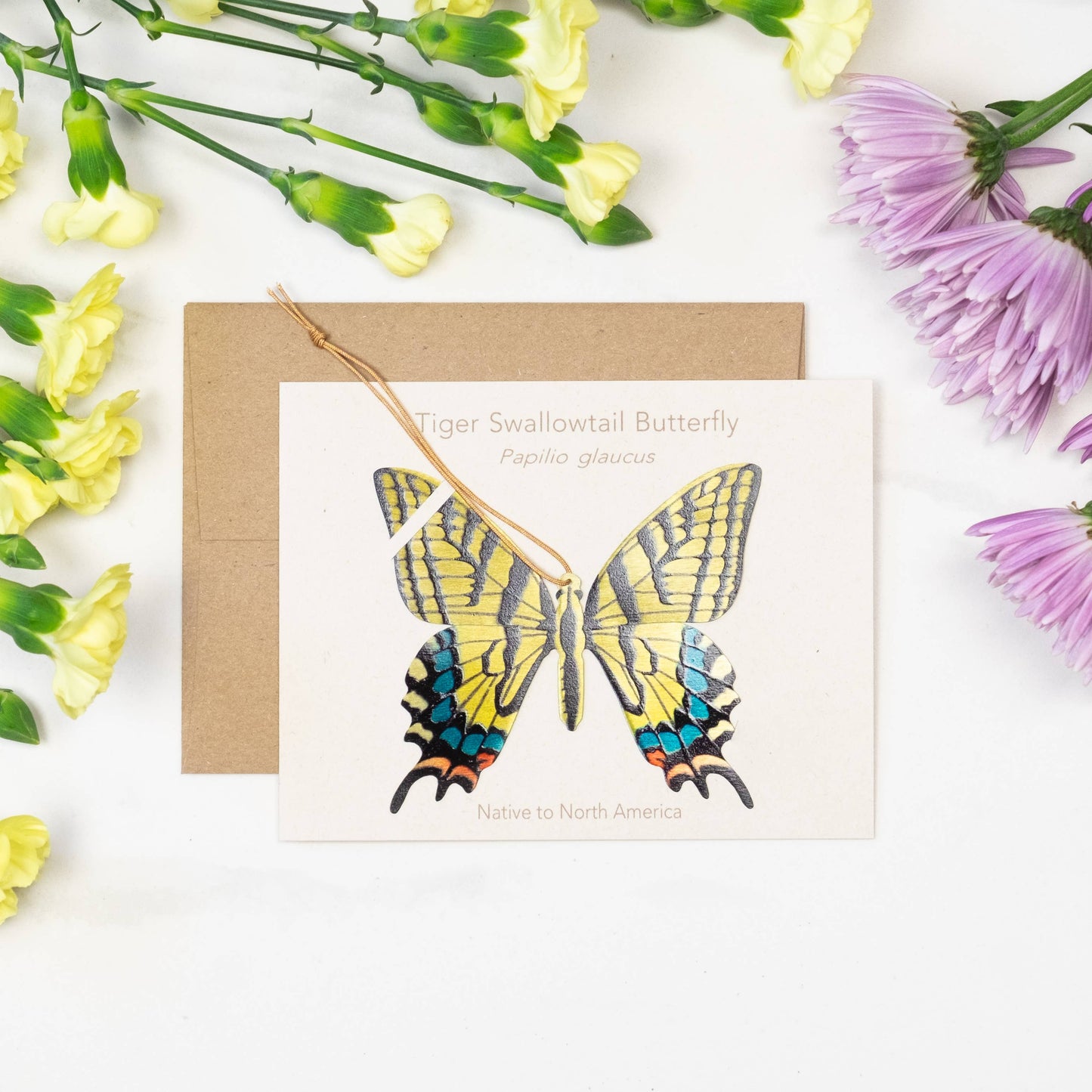 Greeting Card  - Tiger Swallowtail Butterfly Ornament + Notecard