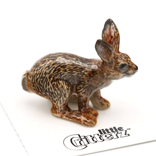 Little Critterz Porcelain Miniature - "Freeze" Cottontail Bunny