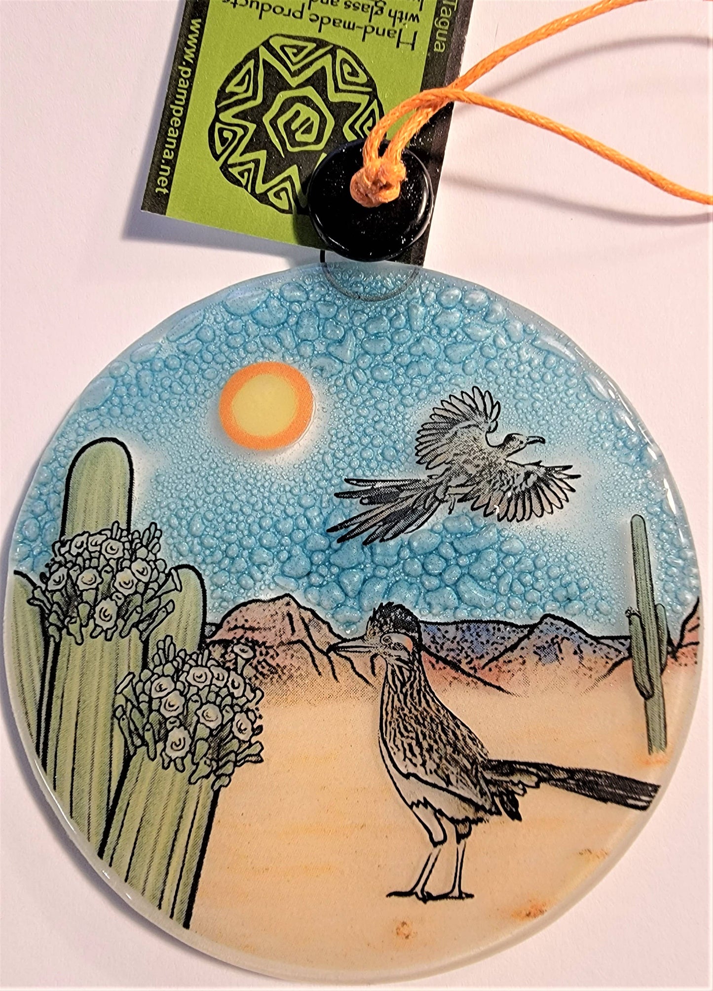 Glass Art Ornament/Suncatcher - Road Runner