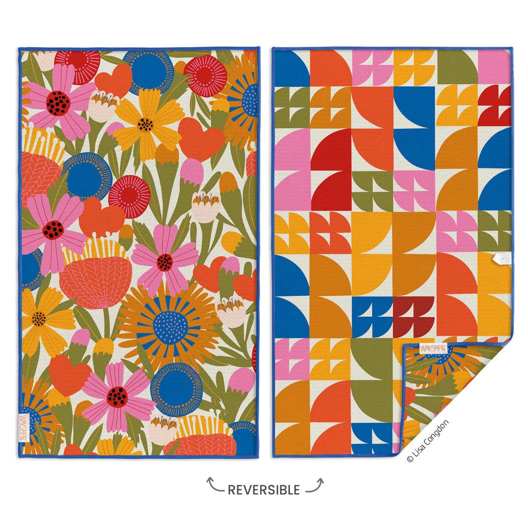 Microfiber Dish Towel - "Jolies Fleurs" by Lisa Congdon