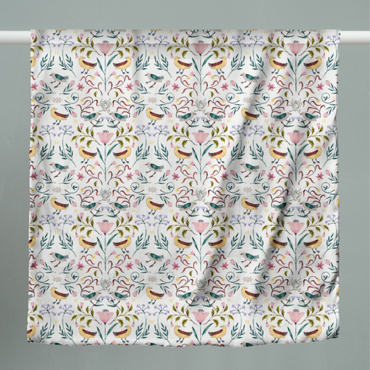 Scarf - Courtyard Birds (Polyester 33" x 72")