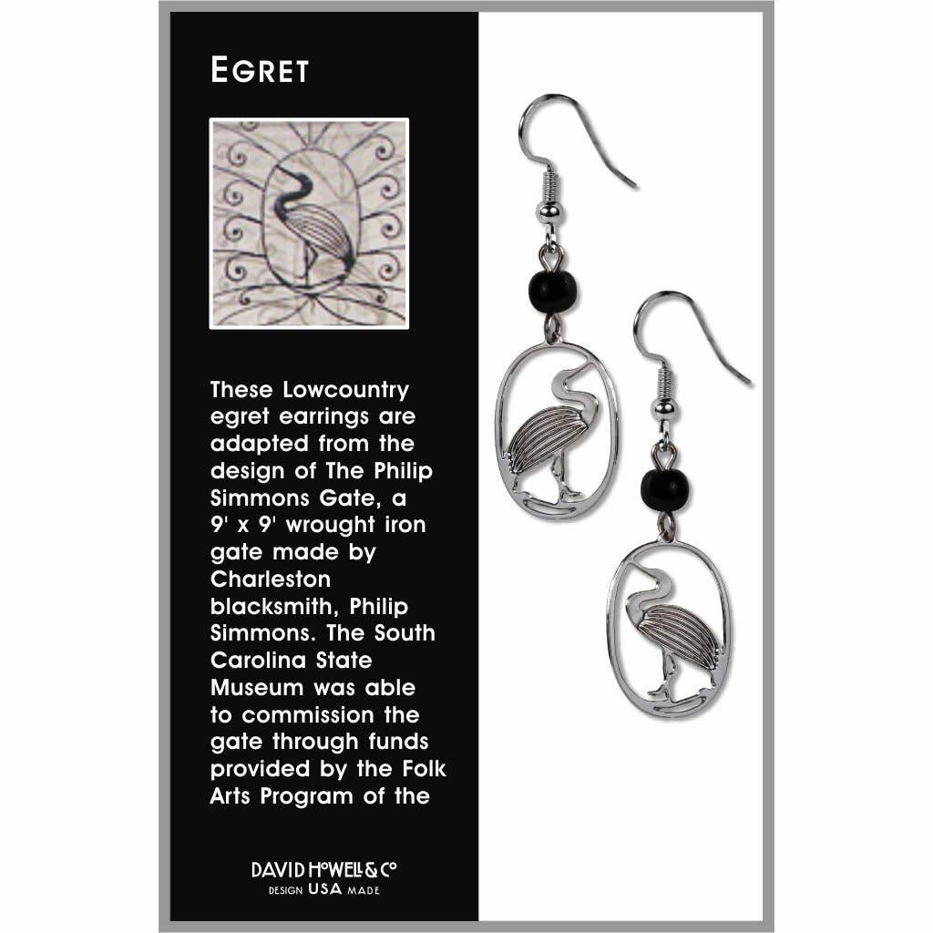 Boxed Jewelry - Egret - Black Bead Earrings