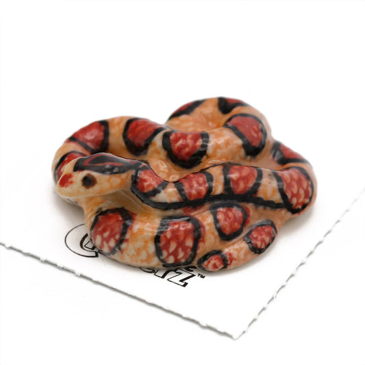 Little Critterz Porcelain Miniature - "Checkers" Corn Snake