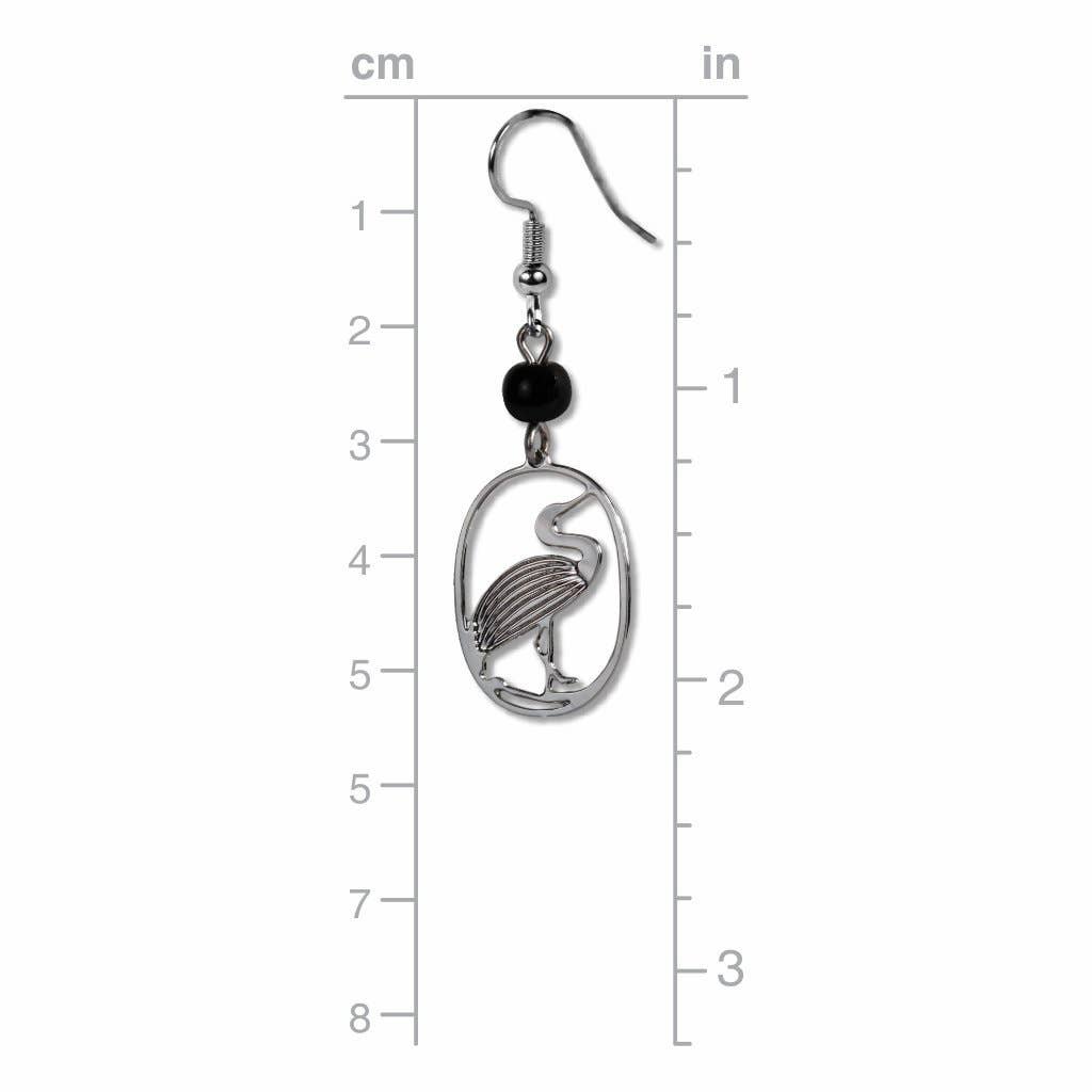 Boxed Jewelry - Egret - Black Bead Earrings