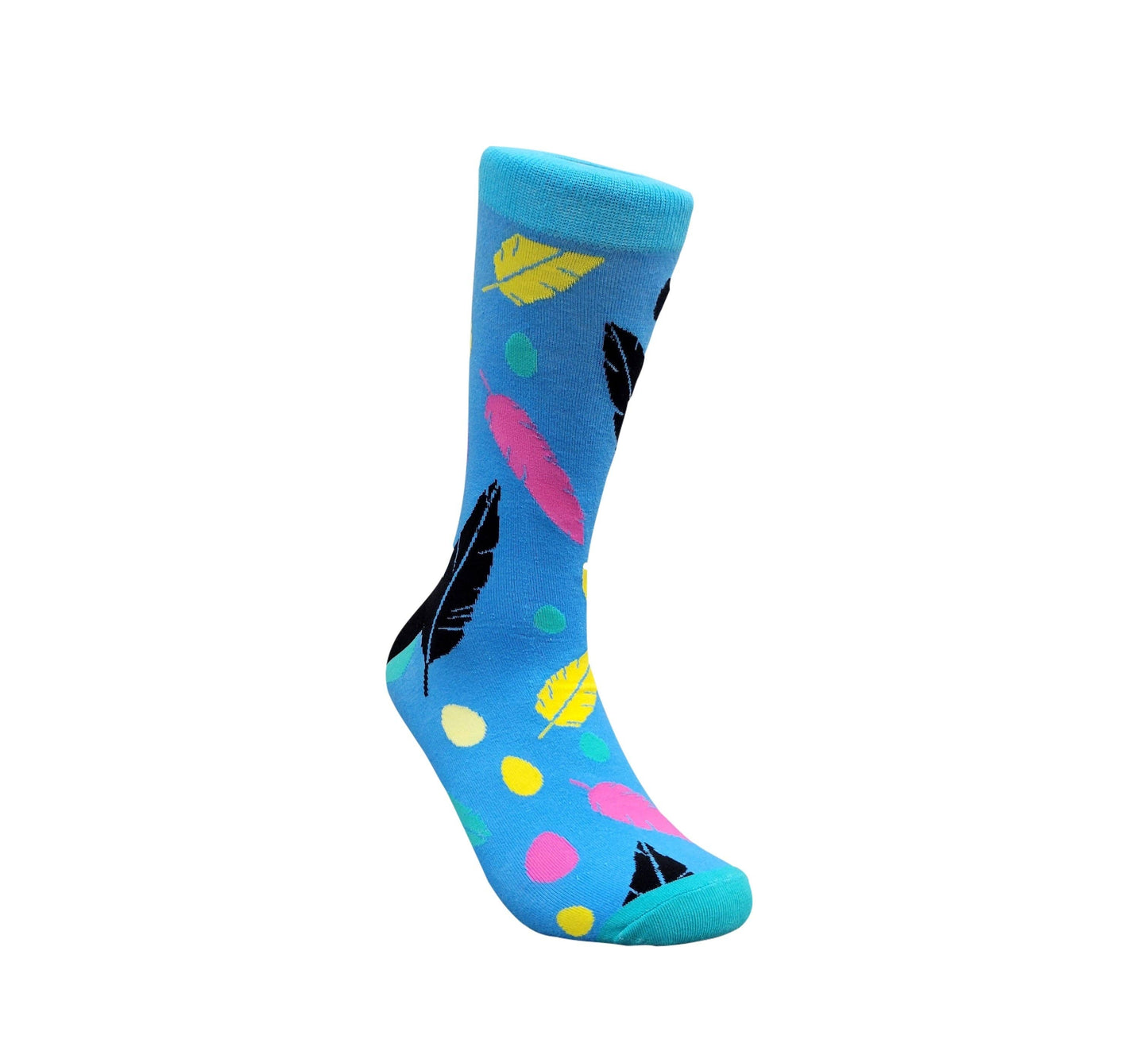 Socks - Adult Medium - Colorful Feather Pattern