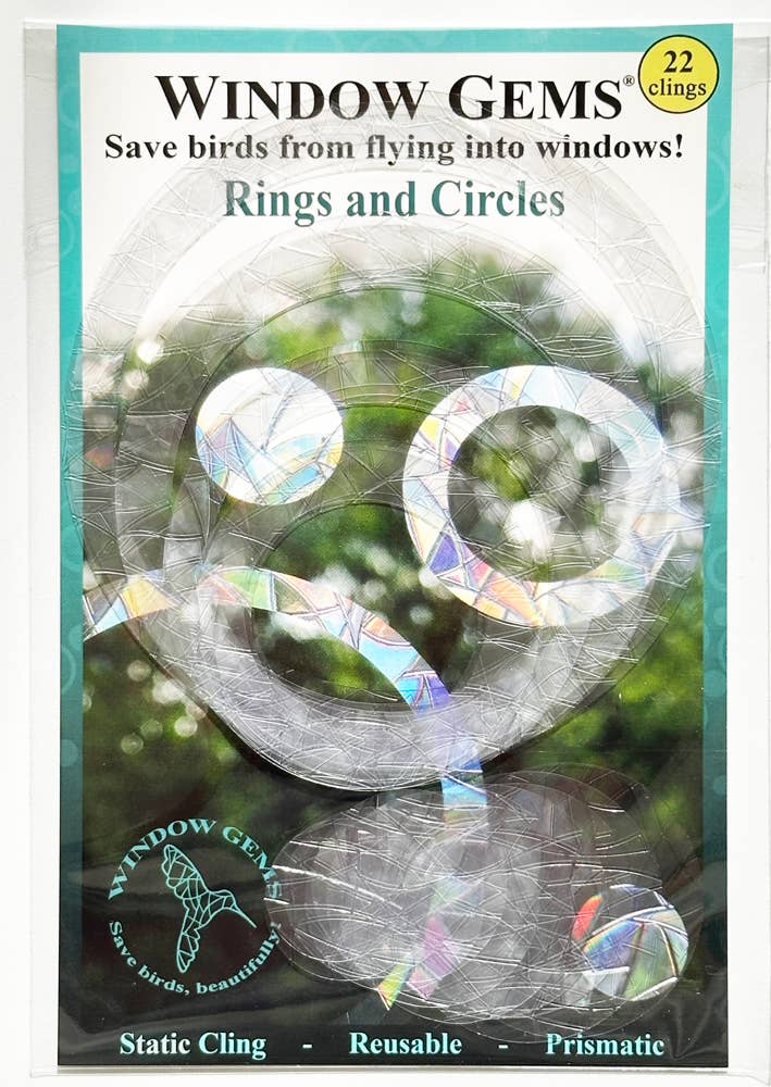 Window Gems - Rings & Circles - Window Clings Bird Strike Prevention Decals