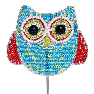 Beaded Art - Owl Garden Stake