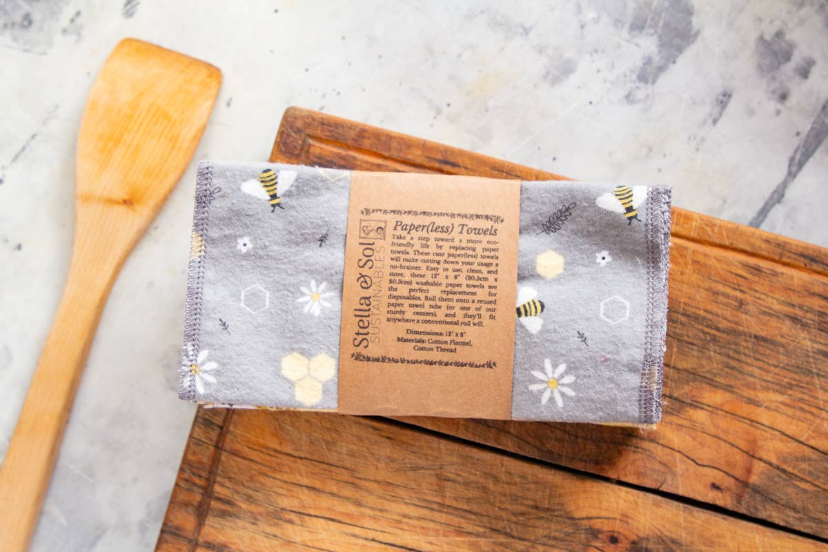 Washable Paper(less) Towels - Bees - Pack of 10