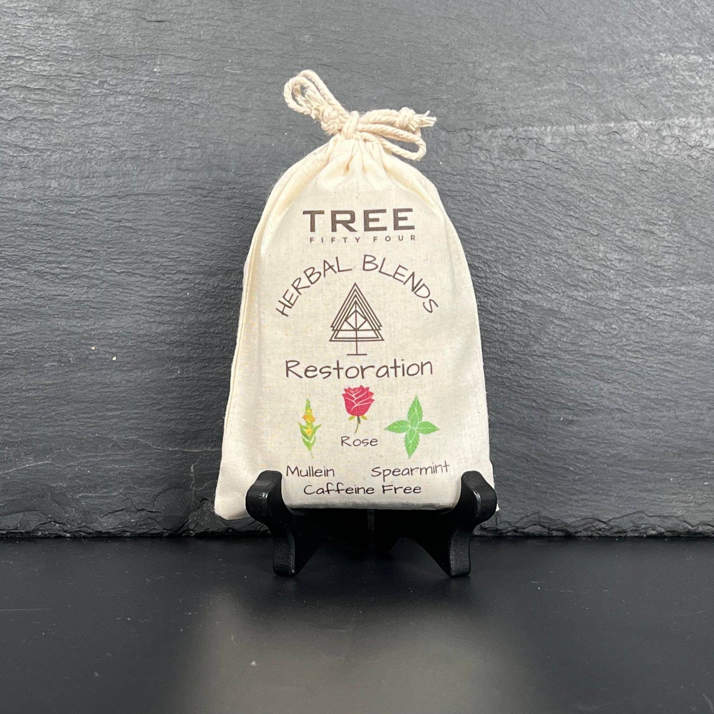 Loose Tea in Drawstring Sachet - Tree Fifty Four - Restoration Herbal Tea Blend (3oz)