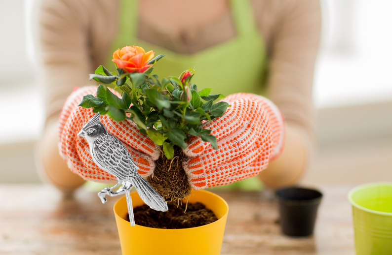 Decorative Pewter Plant Stake - Dogwood Bloom