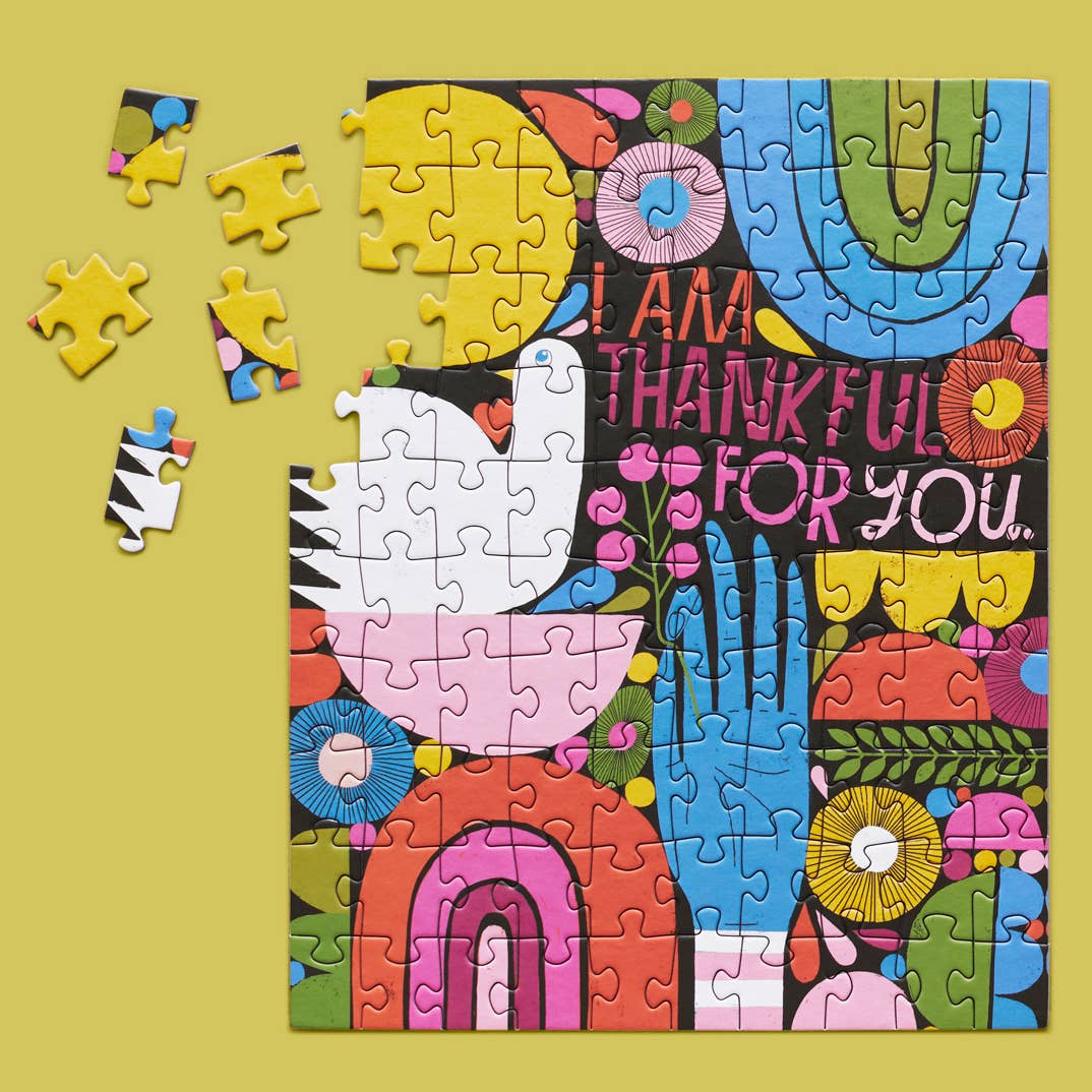 Puzzle - "Thankful For You" by Lisa Congdon (100 Pieces)