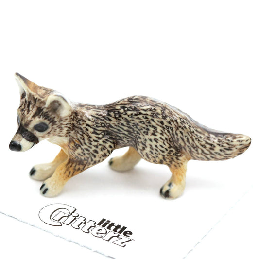 Little Critterz Porcelain Miniature - "Climber" Gray Fox