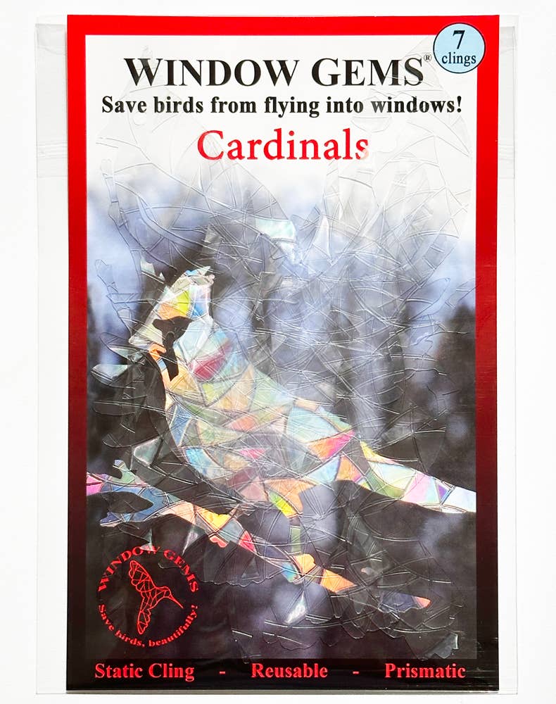 Window Gems - Cardinal - Window Clings Bird Strike Prevention Decals