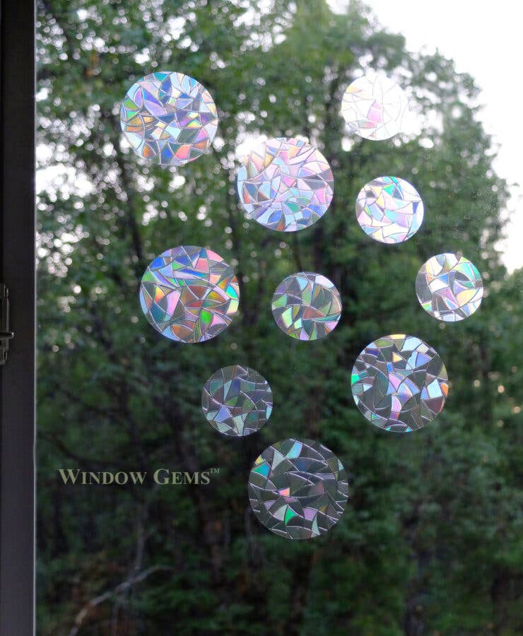 Window Gems - Circles - Window Clings Bird Strike Prevention Decals