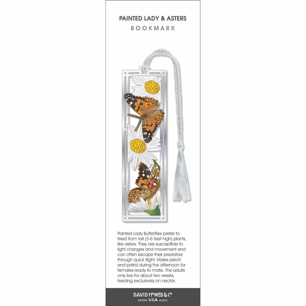 Bookmark - Painted Lady & Asters Metal Bookmark