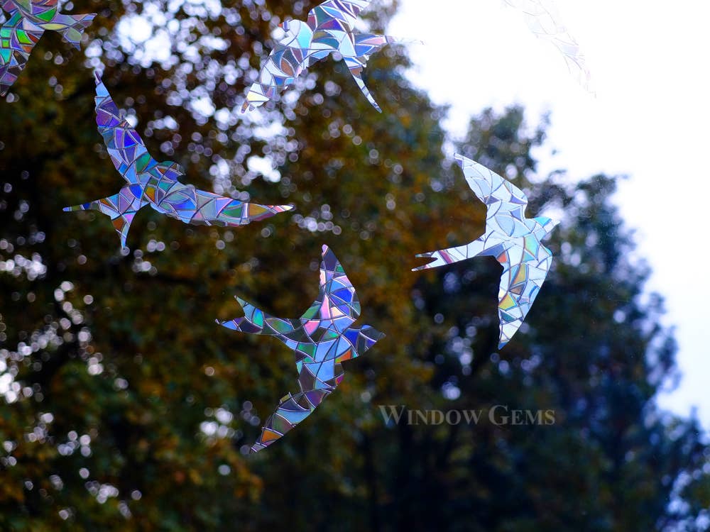 Window Gems - Swallows - Window Clings Bird Strike Prevention Decals