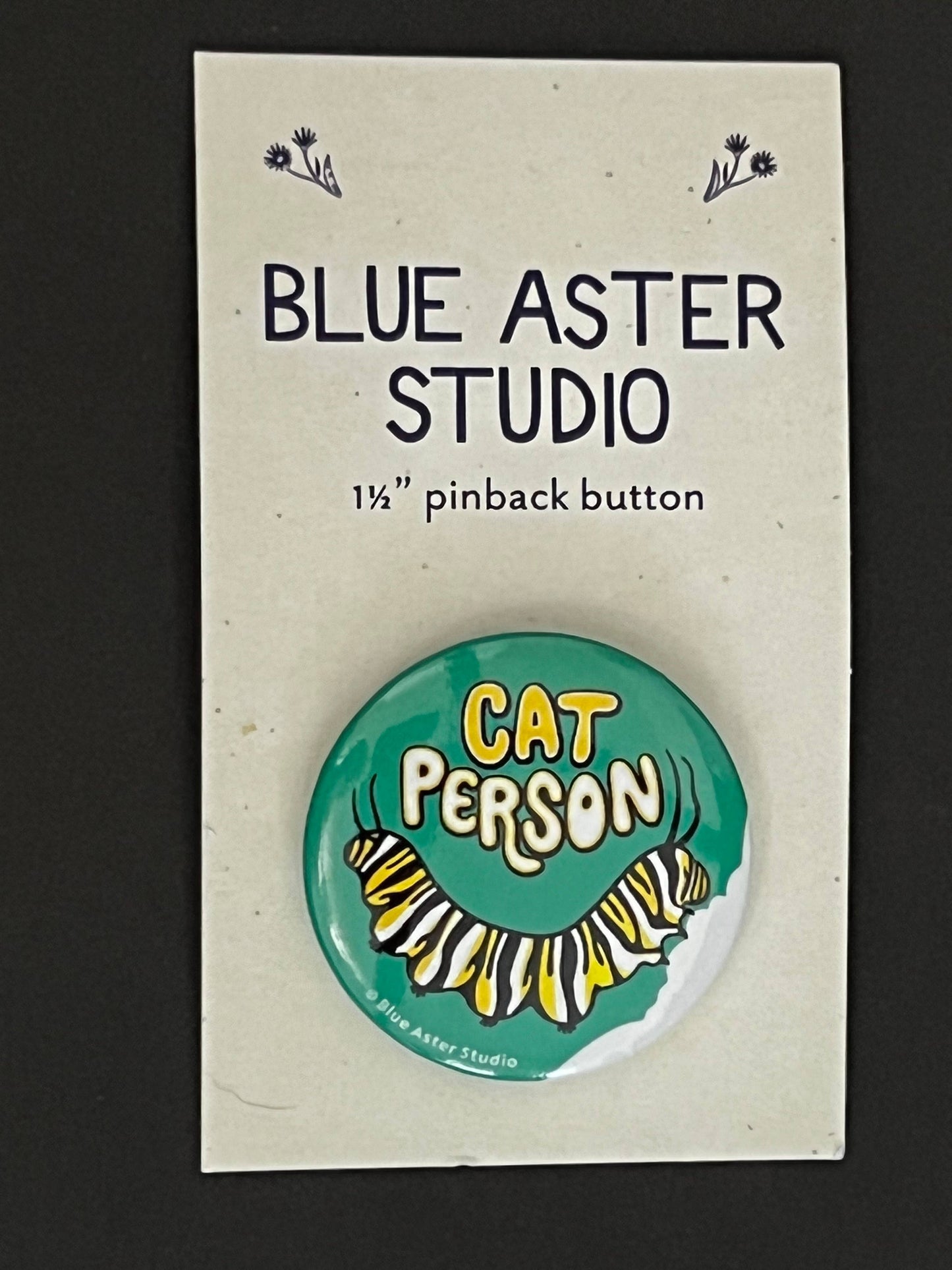 Pinback Button - Caterpillar - "Cat Person"