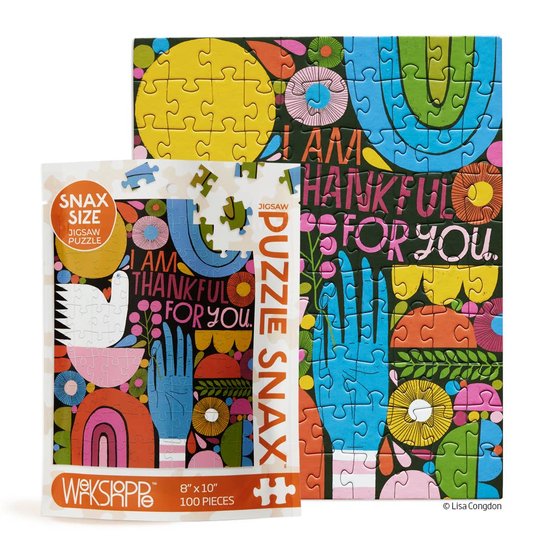 Puzzle - "Thankful For You" by Lisa Congdon (100 Pieces)