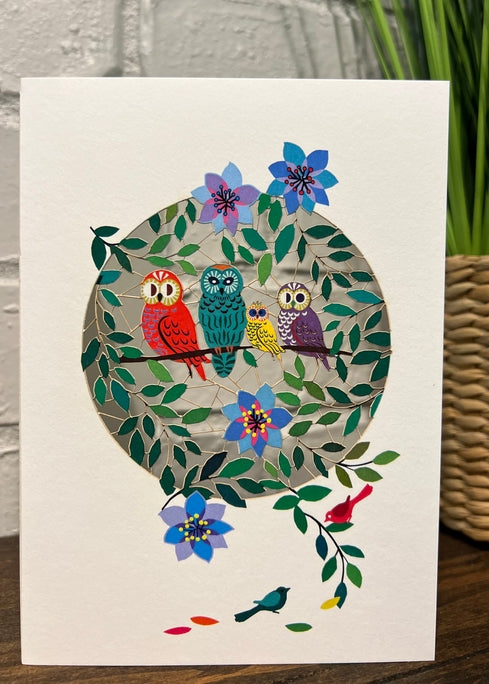 Greeting Card - Laser Cut & Frameable - Owls (Single Card)