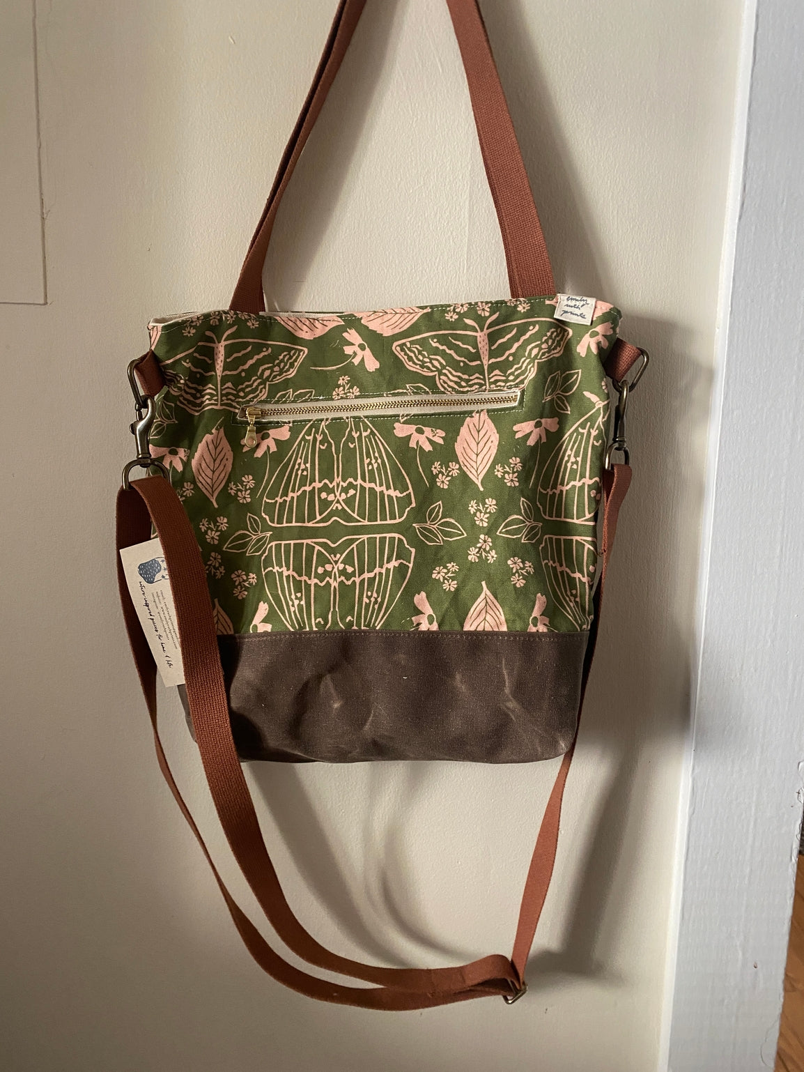 Crossbody Bag (Convertible) - Waxed Canvas - Olive Moth
