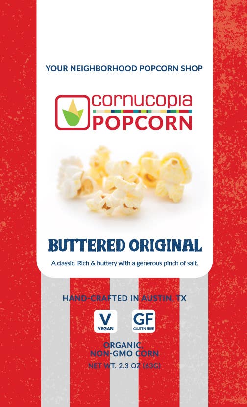 Snacks - Cornucopia Popcorn - Classic Buttered Original (Vegan & Gluten Free)