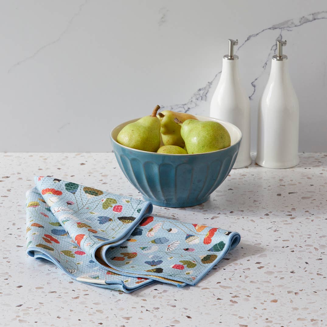 Microfiber Dish Towel - "Floral Stems" by Kate Lower