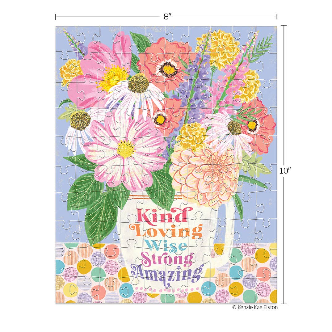 Puzzle - "Kind Loving Strong" by Kenzie Kae (100 Pieces)