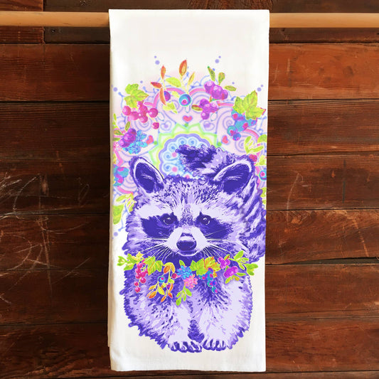 Flour Sack Tea Towel - Raccoon