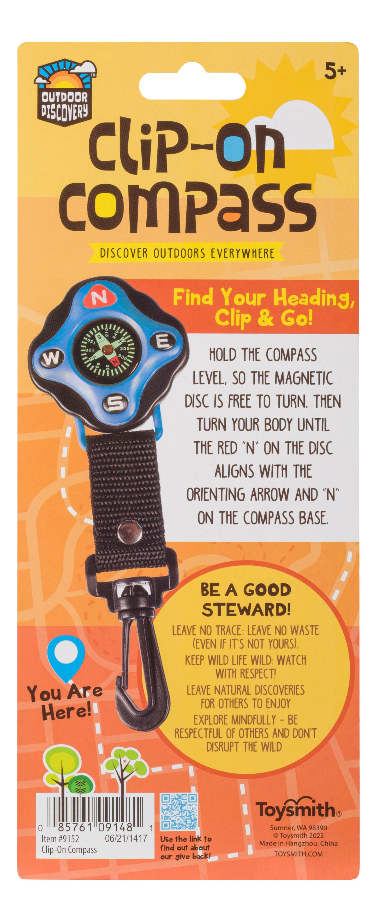Kids - Outdoor Discovery Backyard Exploration Clip-On Compass