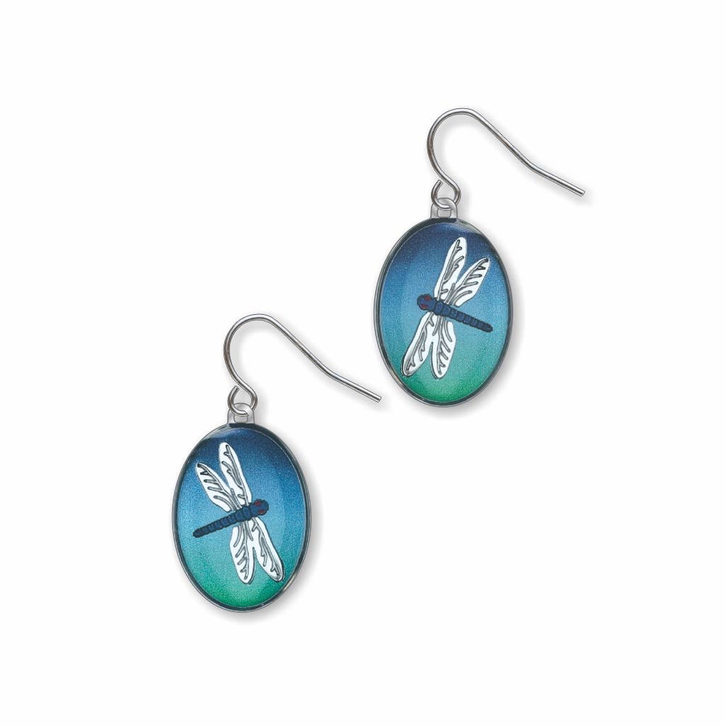 Boxed Jewelry - Dragonfly Oval Earrings