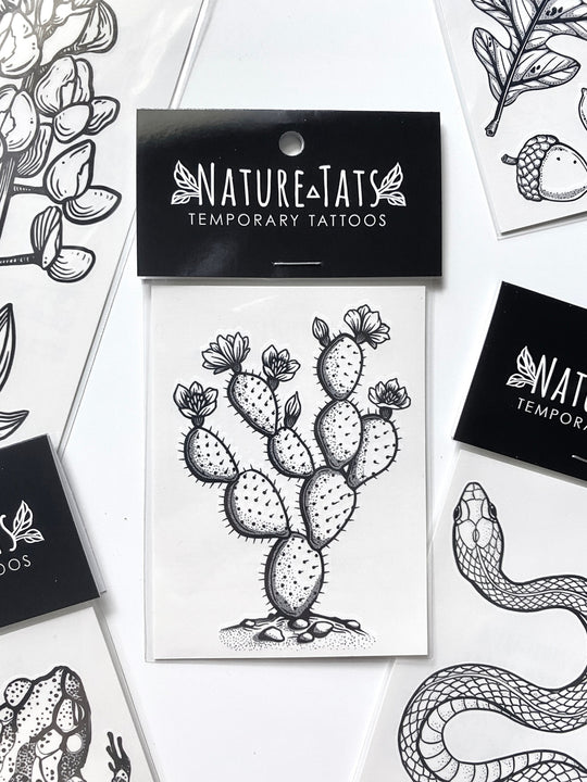 Temporary Tattoo - Prickly Pear Cactus (1 pack)