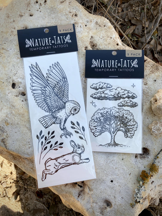 Temporary Tattoo - Owl & Rabbit (1 pack)