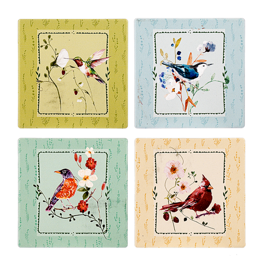 Coasters - Birdsong Ceramic/Cork Coasters (Set of 4)