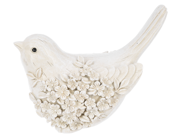 Decor - Pair of Resin Birds with Flowers (set of 2)