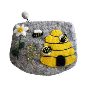 Pouch - Felted Wool Bee Pouch