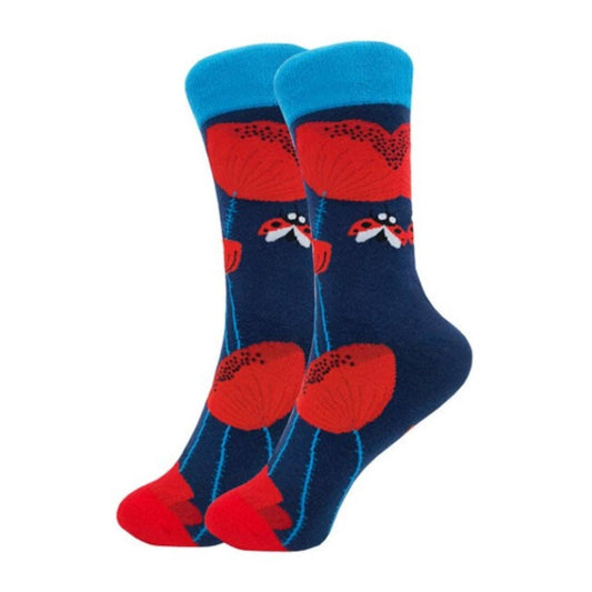 Socks - Adult Medium - Ladybug Flower